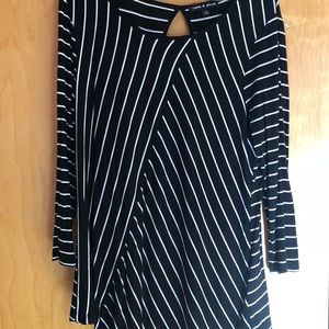 Asymmetrical striped tunic